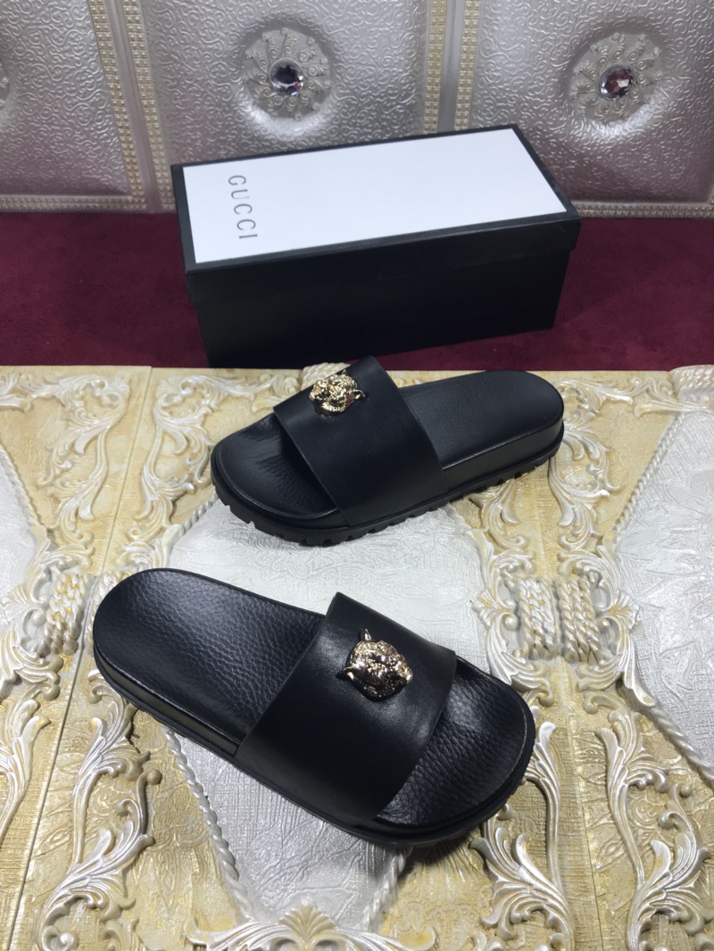 High Quality Gucci Black slide sandal With Golden Tiger GO_GC018