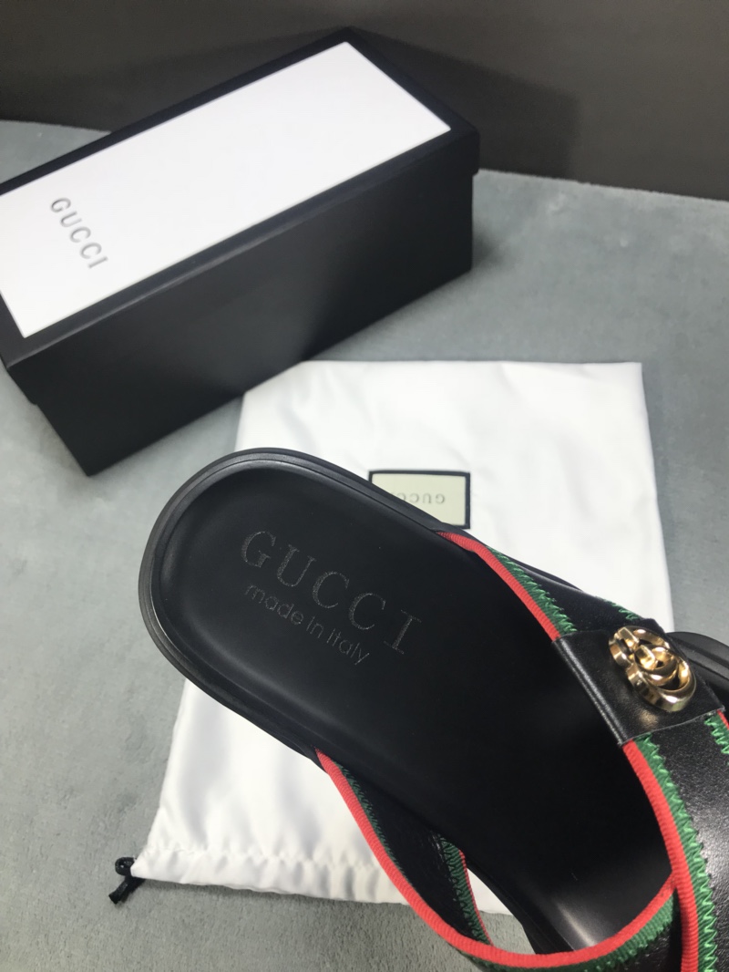 High Quality Gucci Black slide sandal With GG GO_GC023