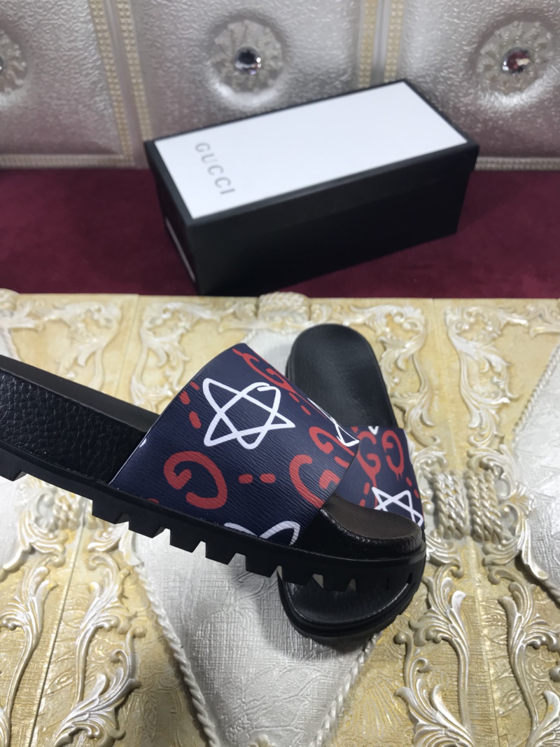 High Quality Gucci Black Rubber slide sandal With Stars GO_GC002