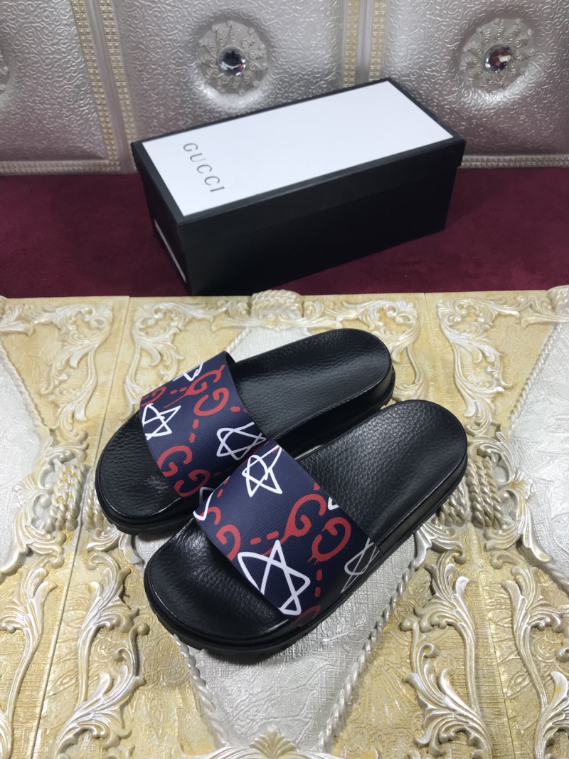 High Quality Gucci Black Rubber slide sandal With Stars GO_GC002