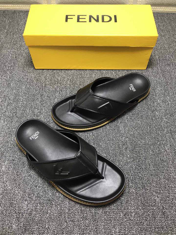 High Quality Fendi slide sandal in a jacquard fabric with all-over FF pattern GO_FD006