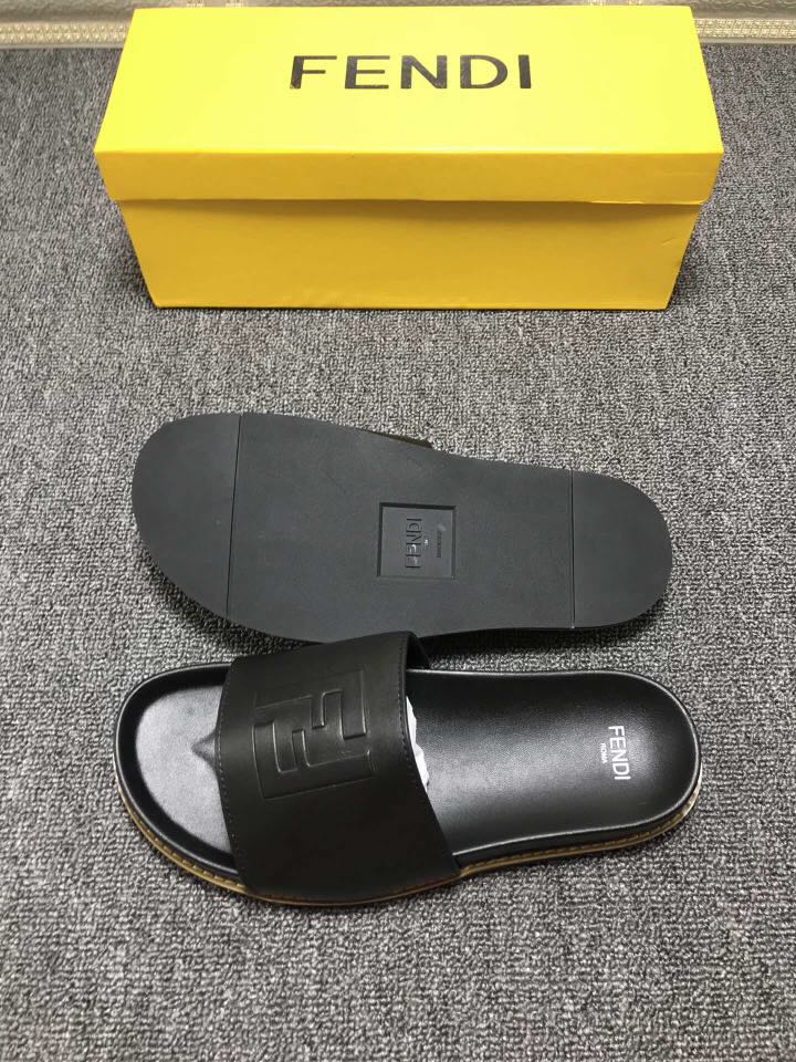 High Quality Fendi black slide sandal with FF design GO_FD003