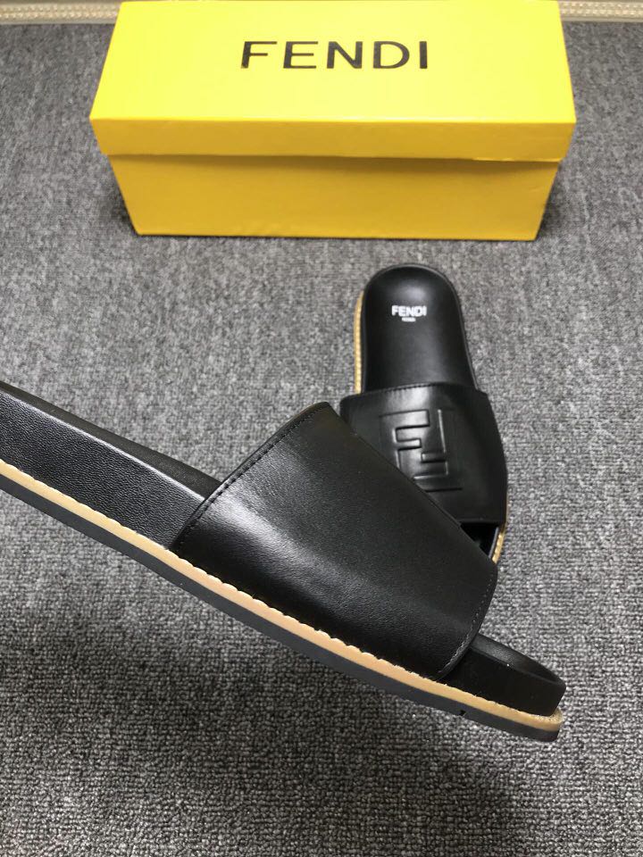 High Quality Fendi black slide sandal with FF design GO_FD003