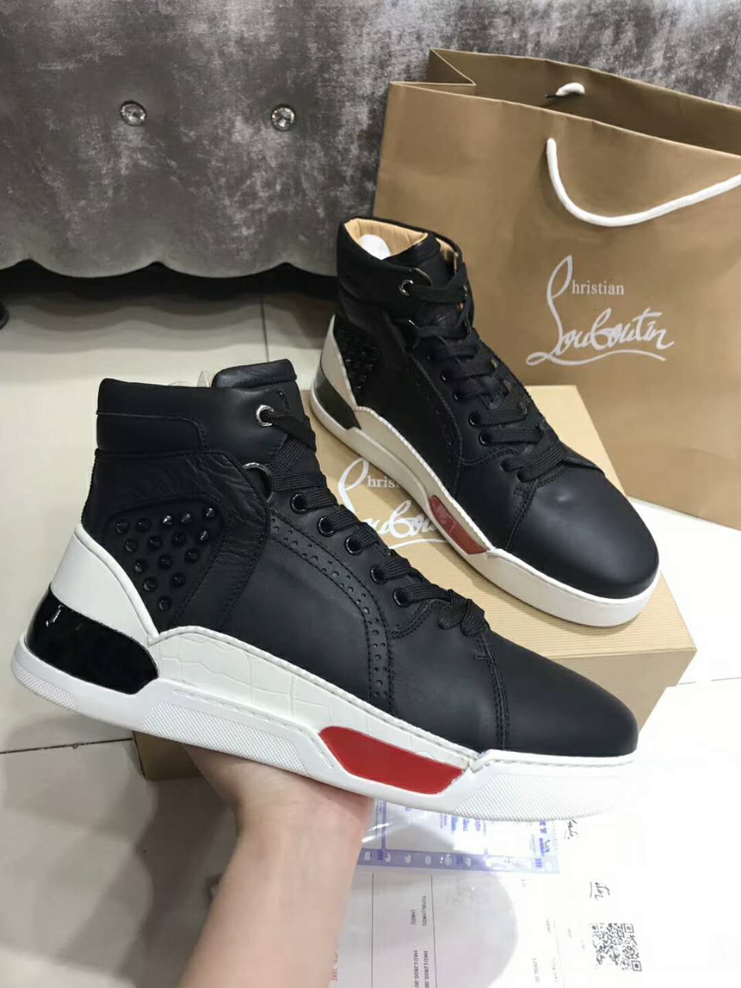 High Quality Christian Louboutin Leather High Top SJ001