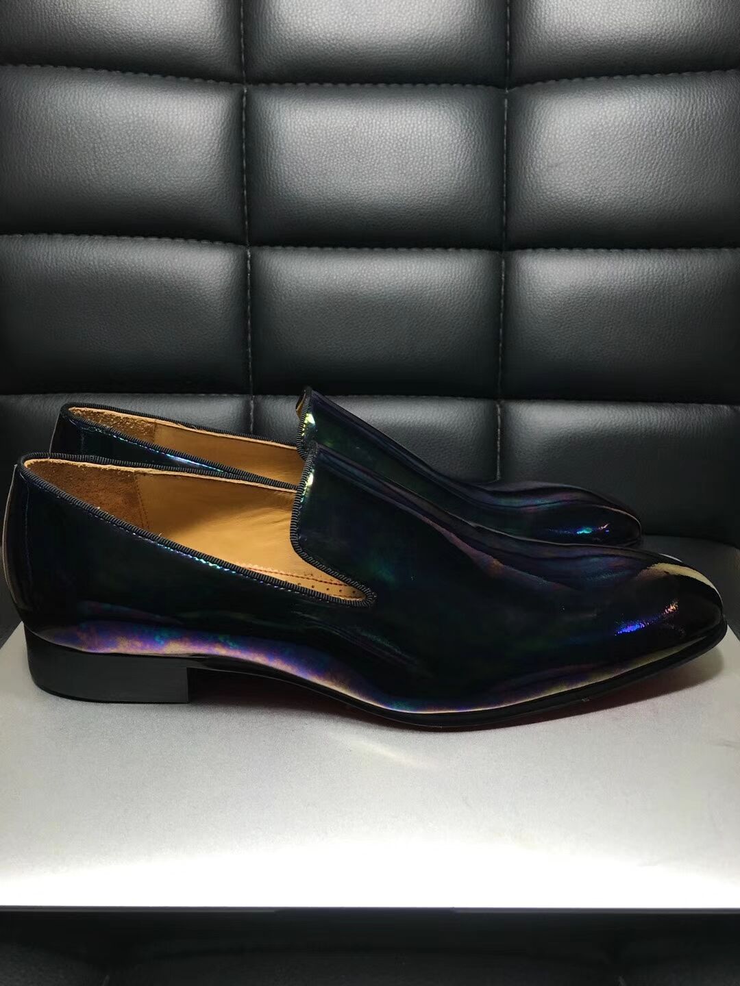 High Quality Christian Louboutin Flat Black Leather