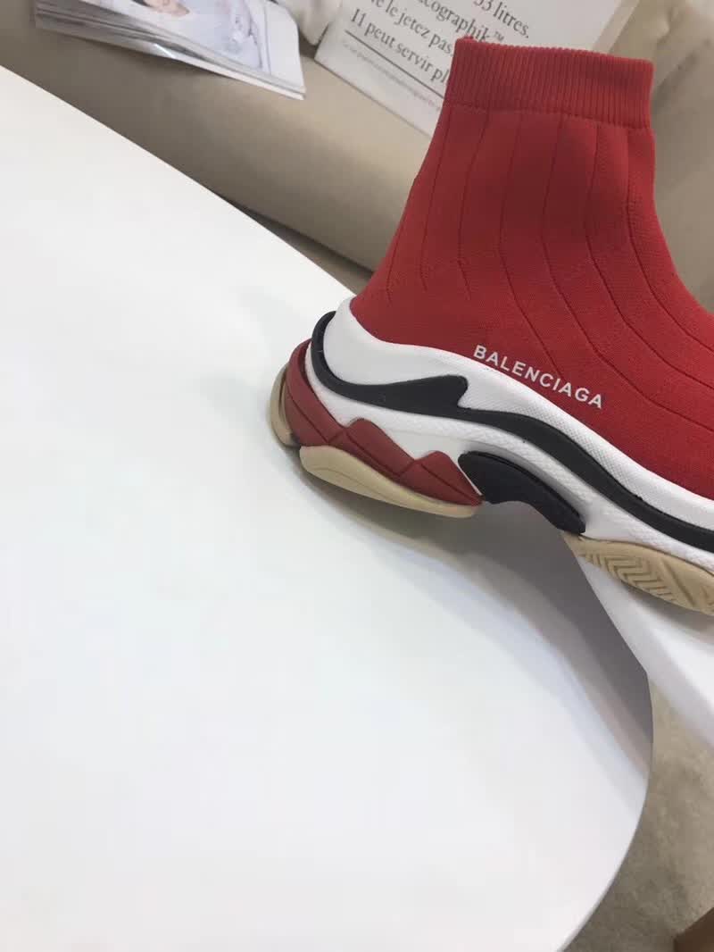 High Quality Balenciaga Custom Speed Trainer X Triple S Sneaker Red Triple007