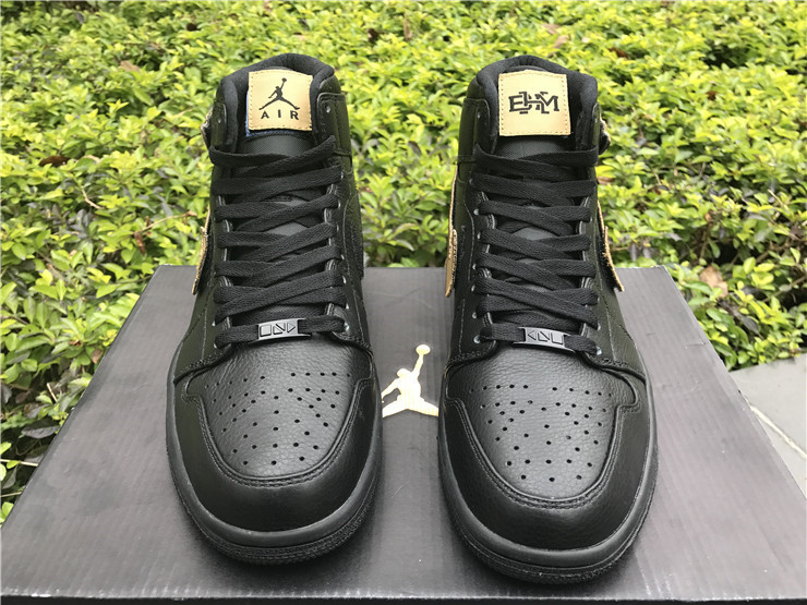 High Quality Air Jordan 1 Retro High Bhm Black Metallic Gold Black Men Sneakers 0E3C0073D44B
