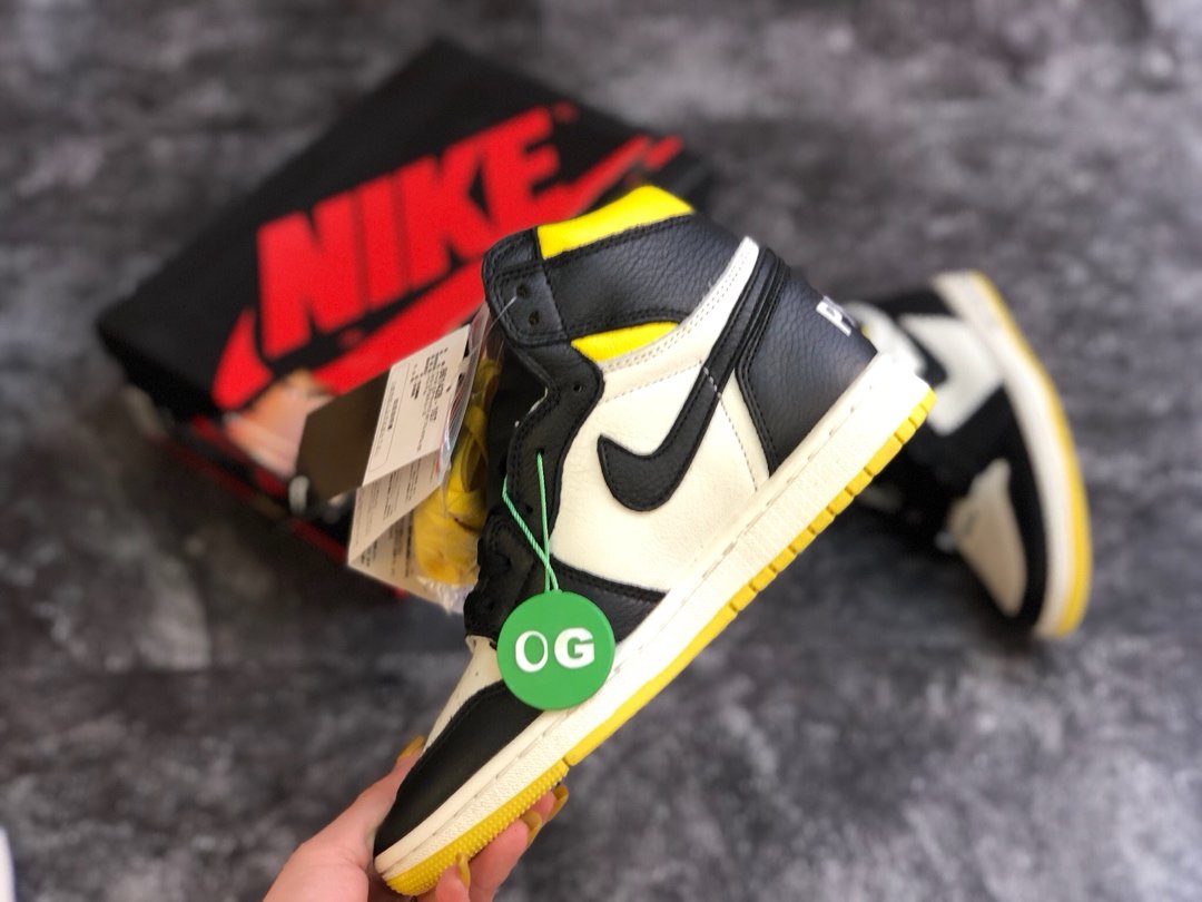 High Quality AIR JORDAN 1 NRG “NO L’S” NOT FOR RESALE Yellow BEST RETAIL VERSION IN THE MARKET READY TO SHIP