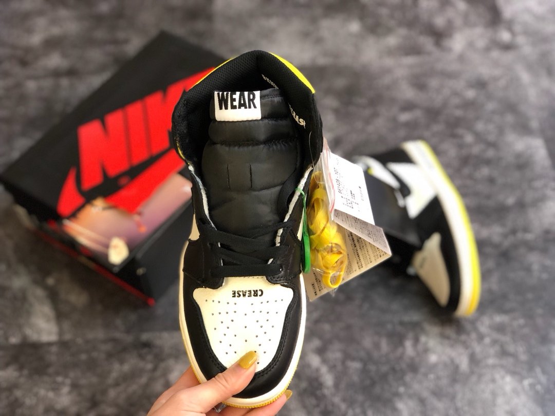 High Quality AIR JORDAN 1 NRG “NO L’S” NOT FOR RESALE Yellow BEST RETAIL VERSION IN THE MARKET READY TO SHIP