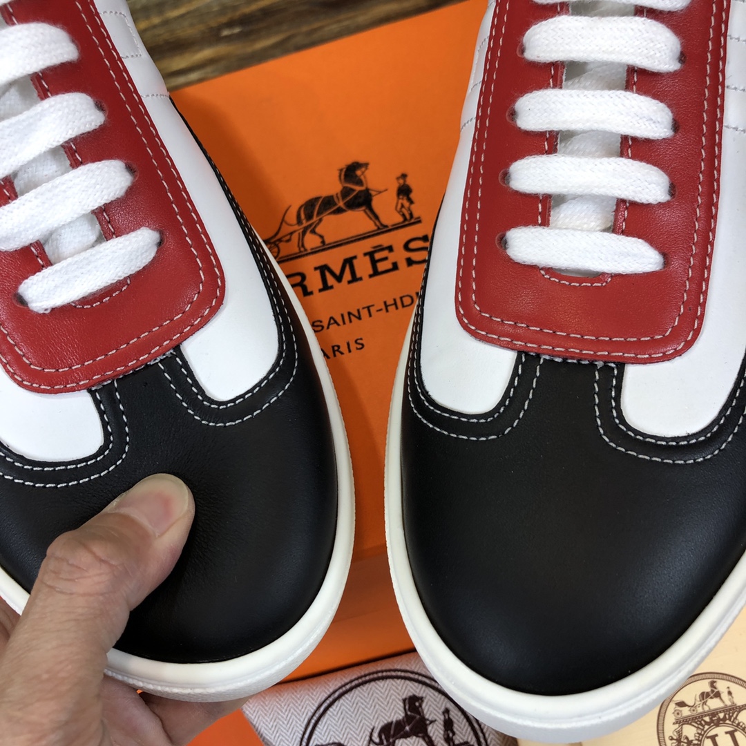 Hermes Sneaker Quicker in White with Red