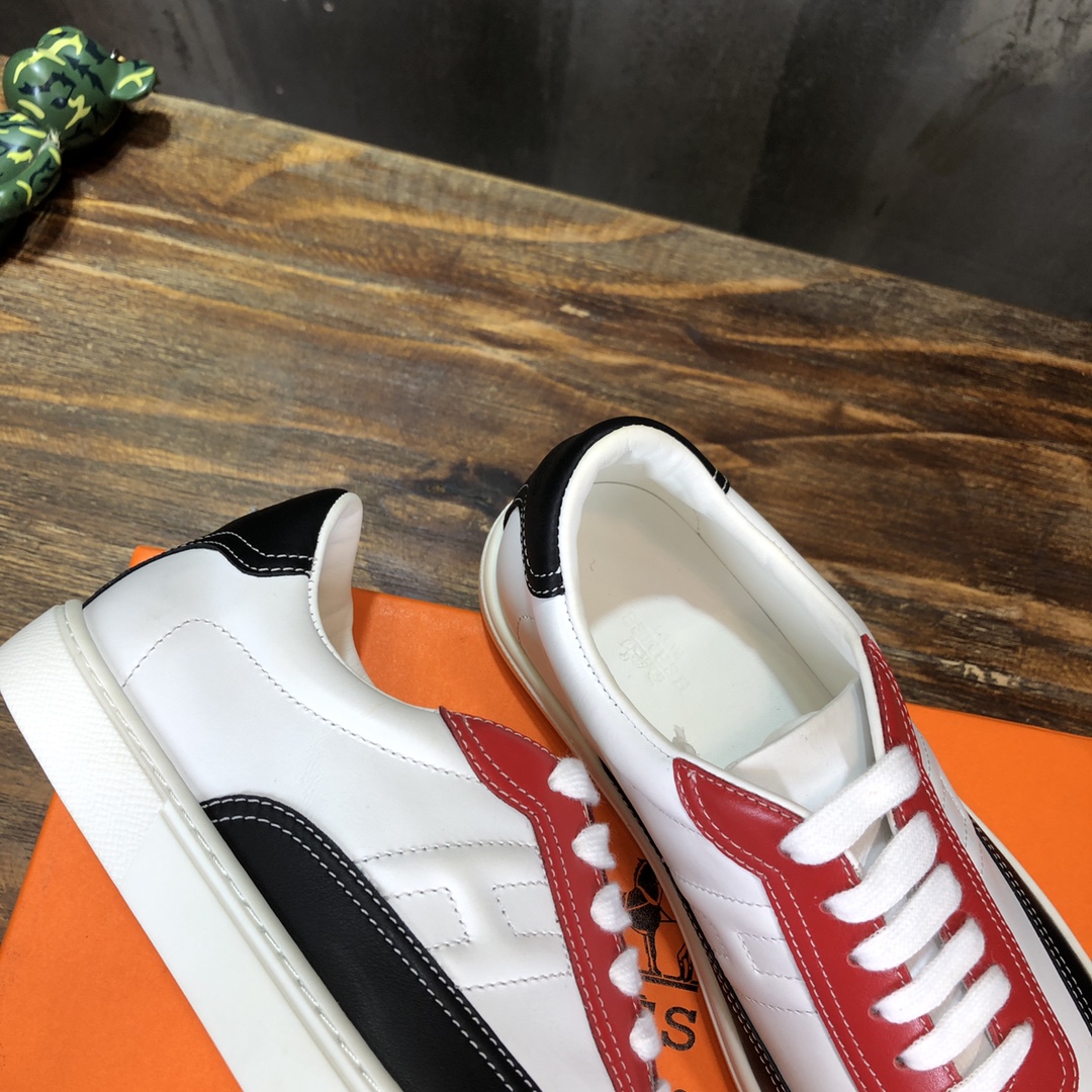 Hermes Sneaker Quicker in White with Red