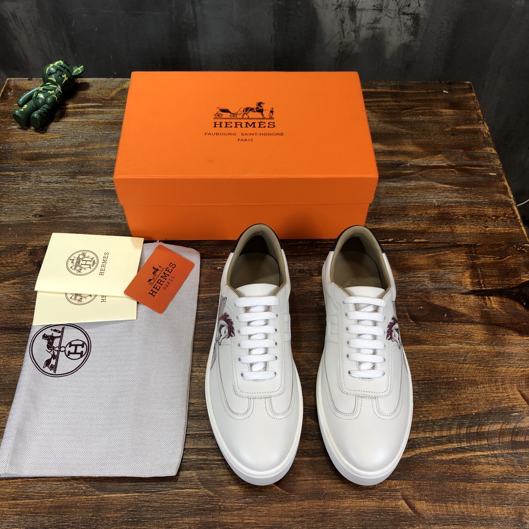 Hermes Sneaker Quicker in White with Black