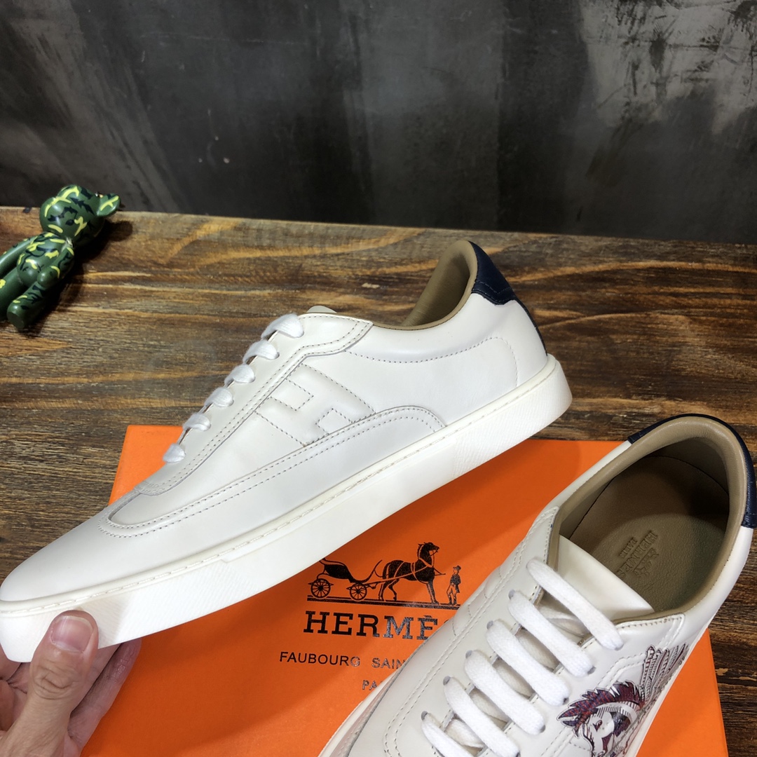 Hermes Sneaker Quicker in White with Black