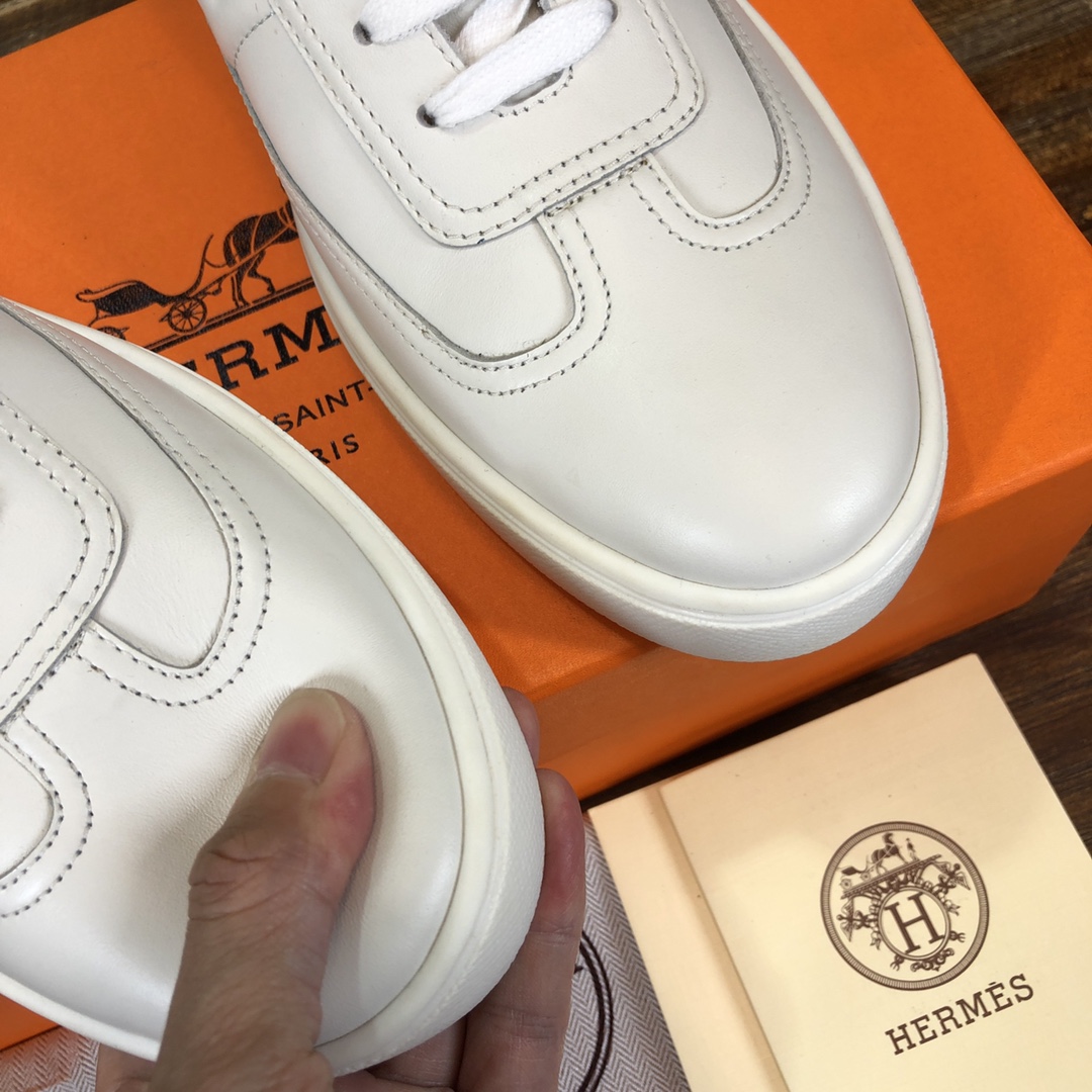 Hermes Sneaker Quicker in White with Black