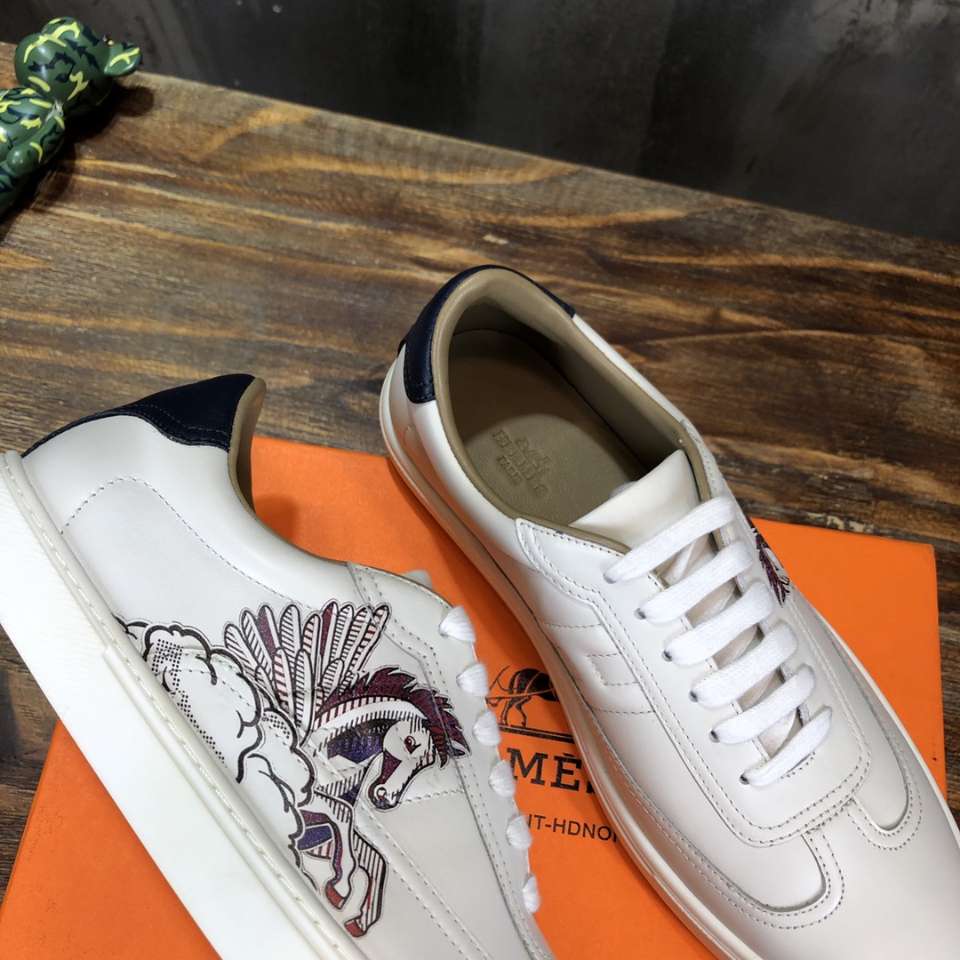 Hermes Sneaker Quicker in White with Black