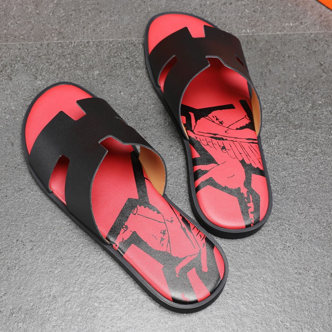 Hermes Slipper Lzmir in Red