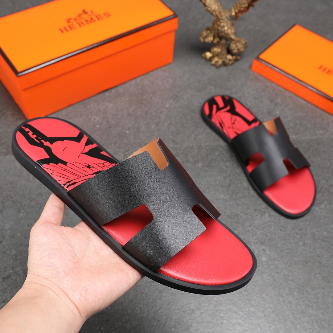 Hermes Slipper Lzmir in Red