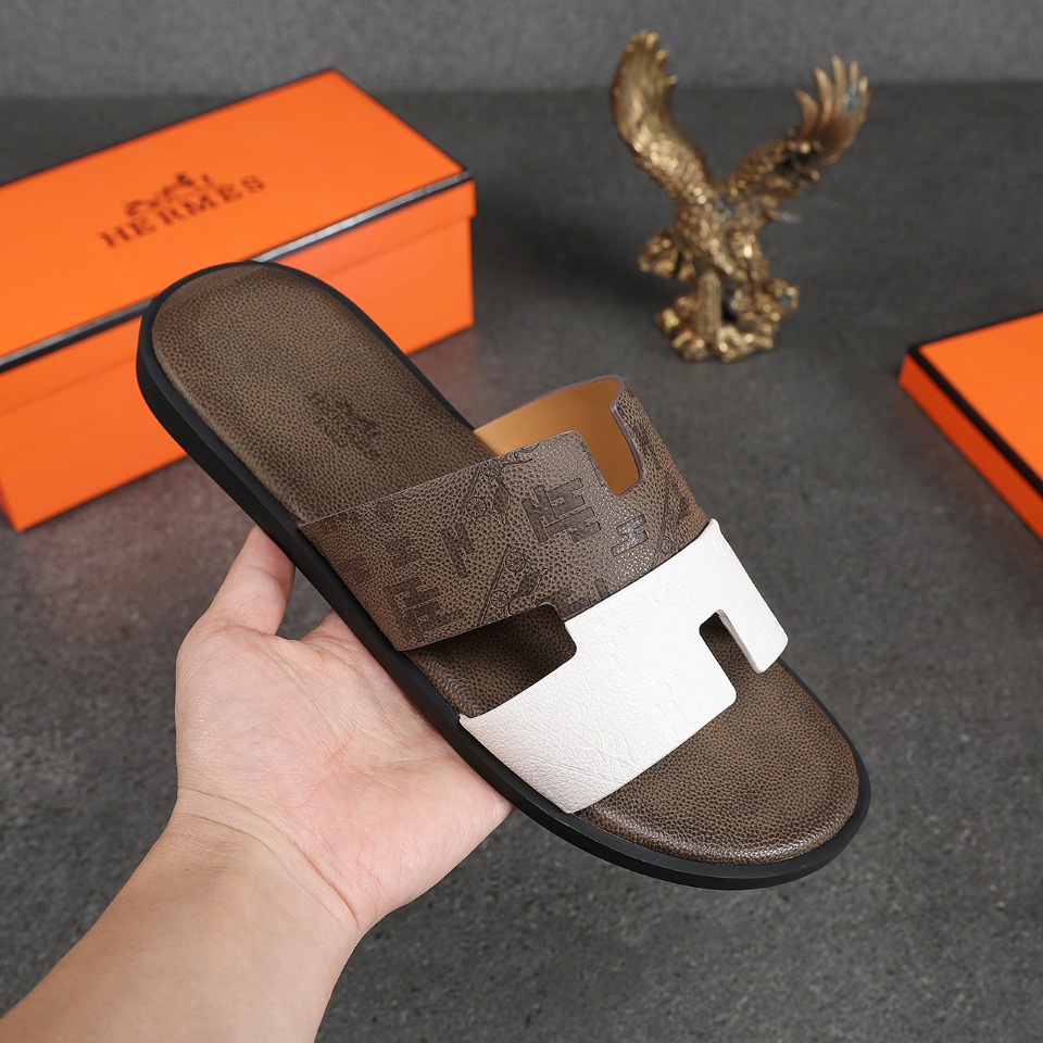 Hermes Slipper Lzmir in Brown