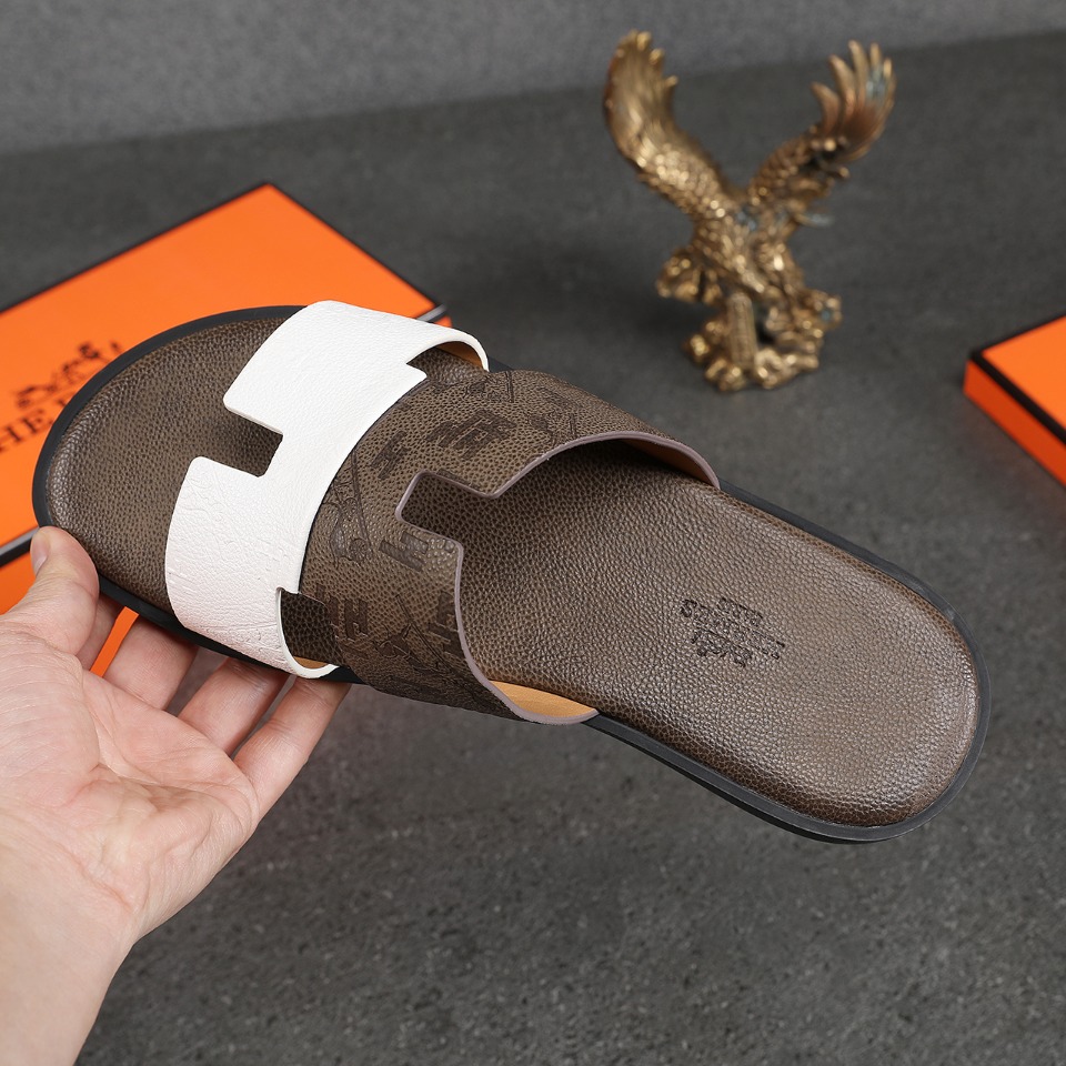 Hermes Slipper Lzmir in Brown