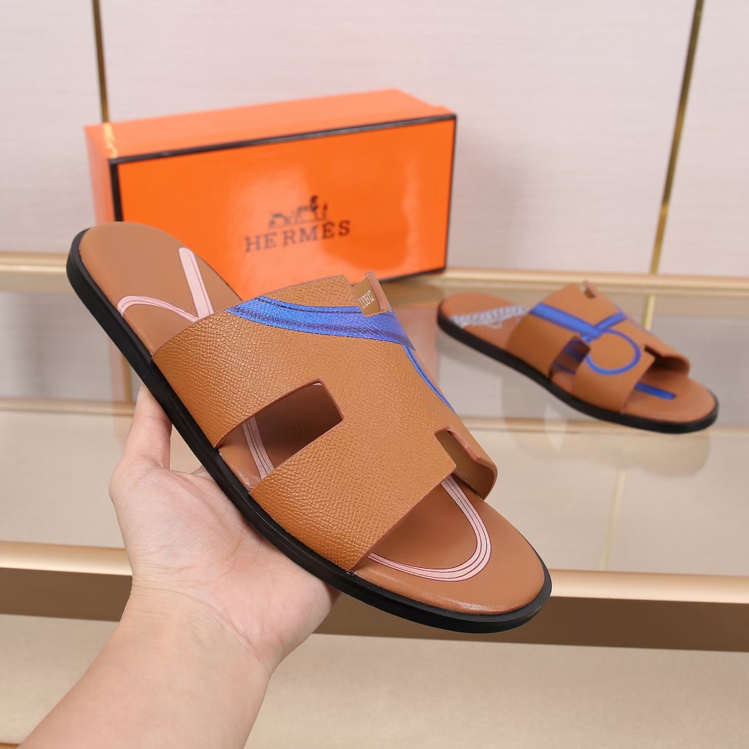 Hermes Slipper Lzmir in Brown