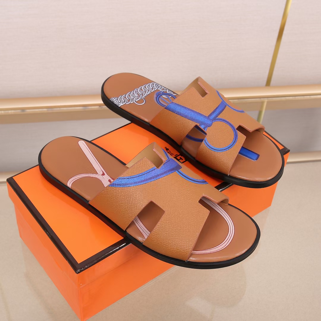 Hermes Slipper Lzmir in Brown