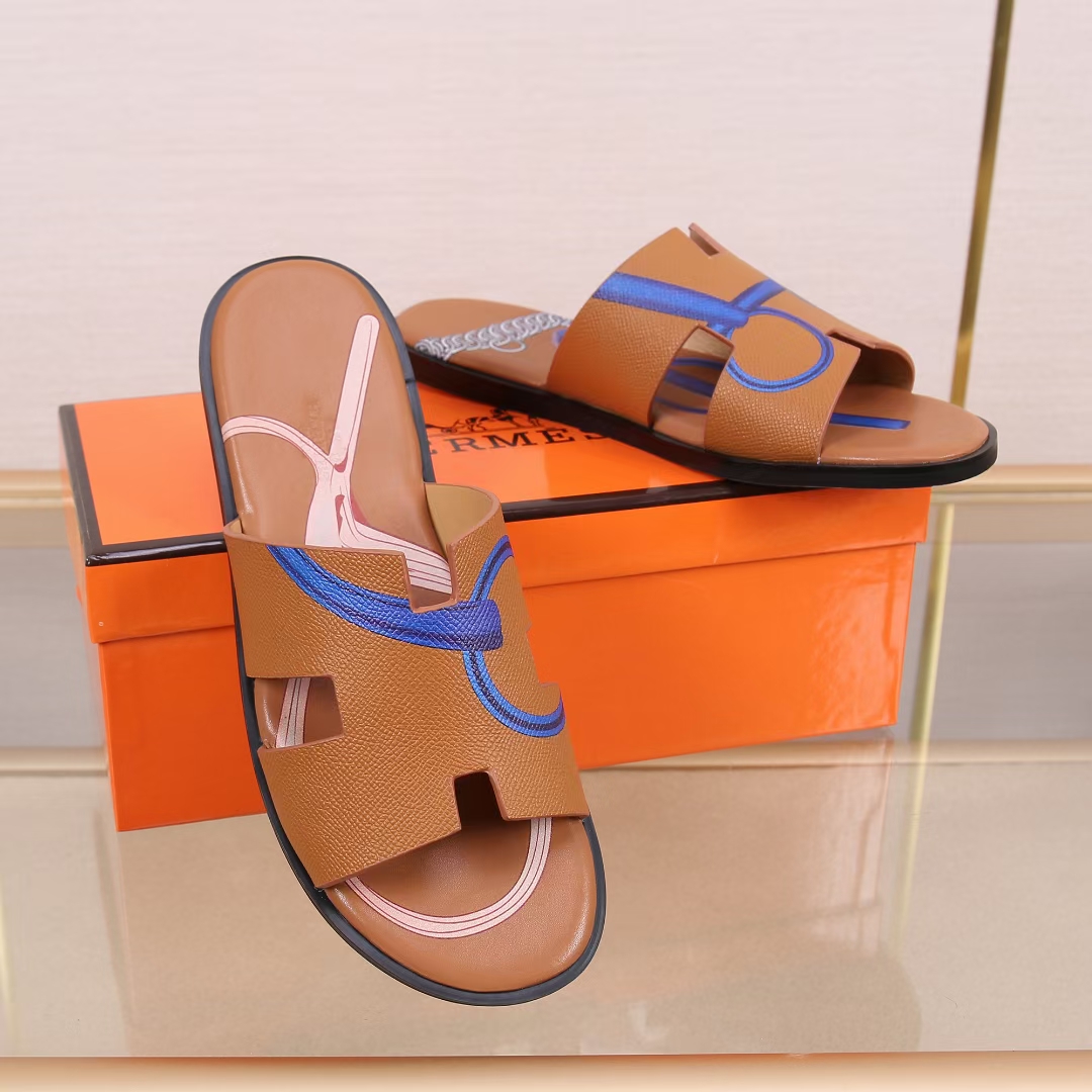 Hermes Slipper Lzmir in Brown