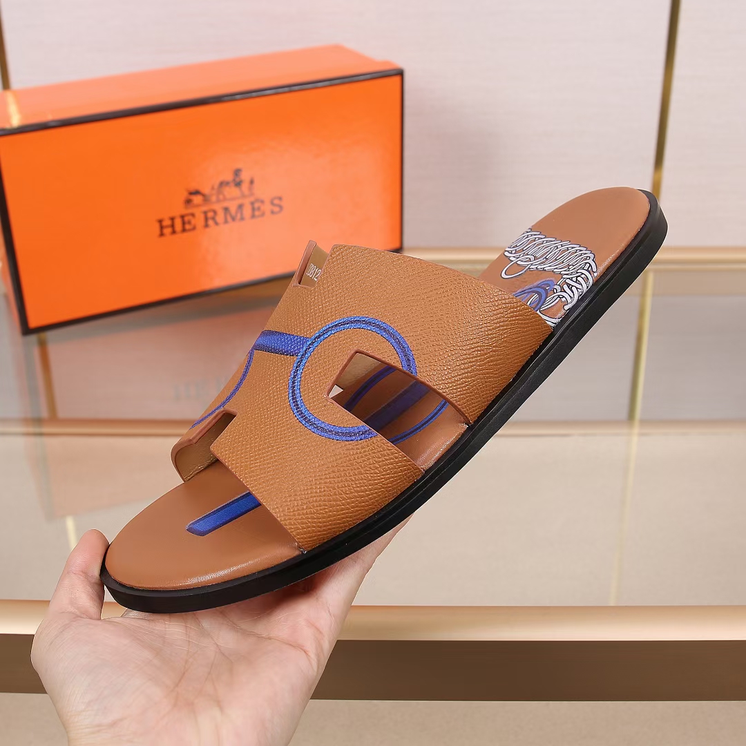 Hermes Slipper Lzmir in Brown