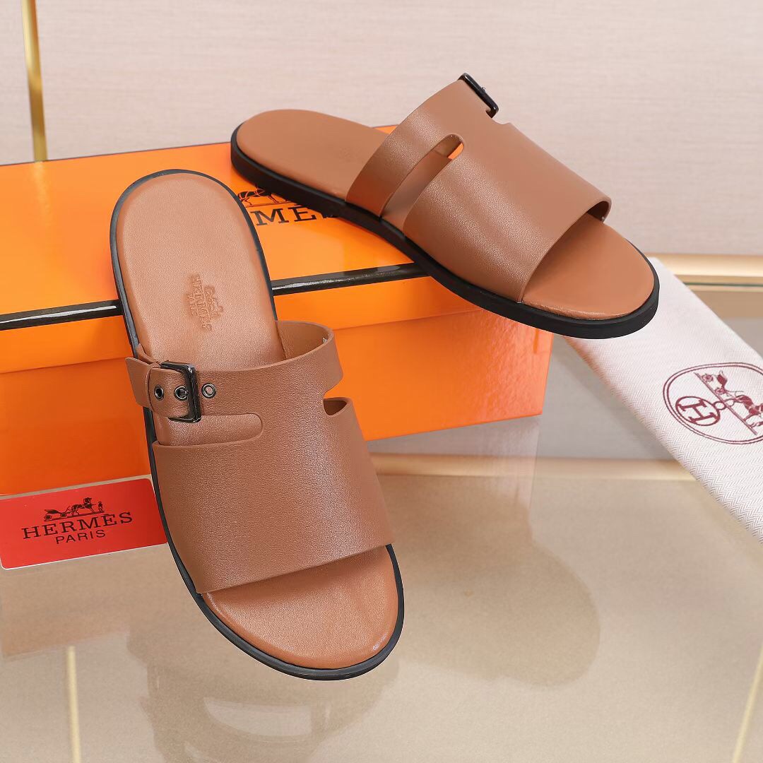 Hermes Slipper Lzmir in Brown