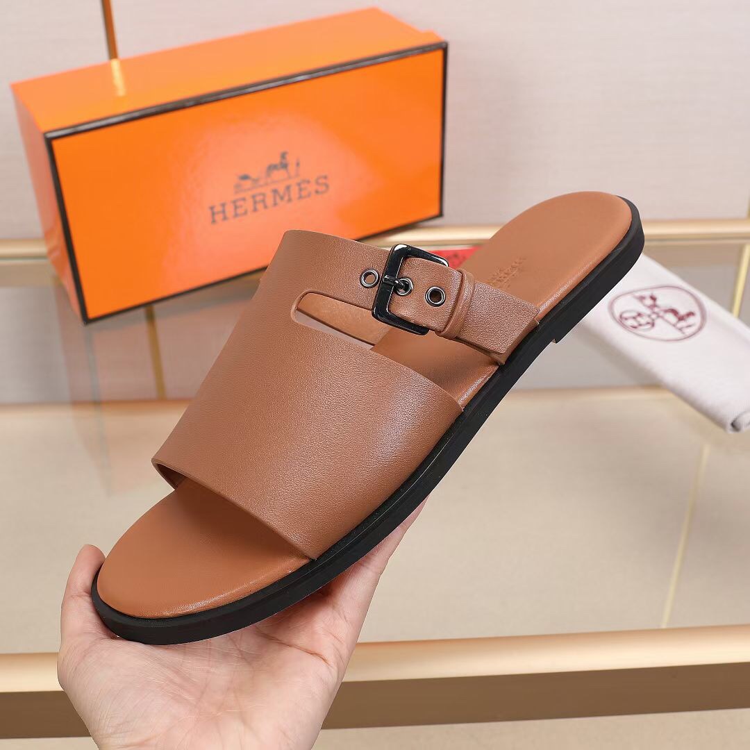 Hermes Slipper Lzmir in Brown