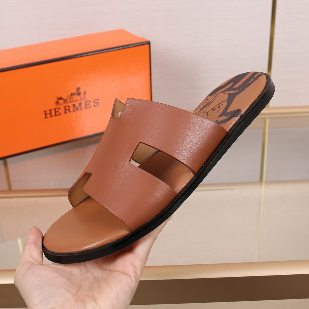 Hermes Slipper Lzmir in Brown