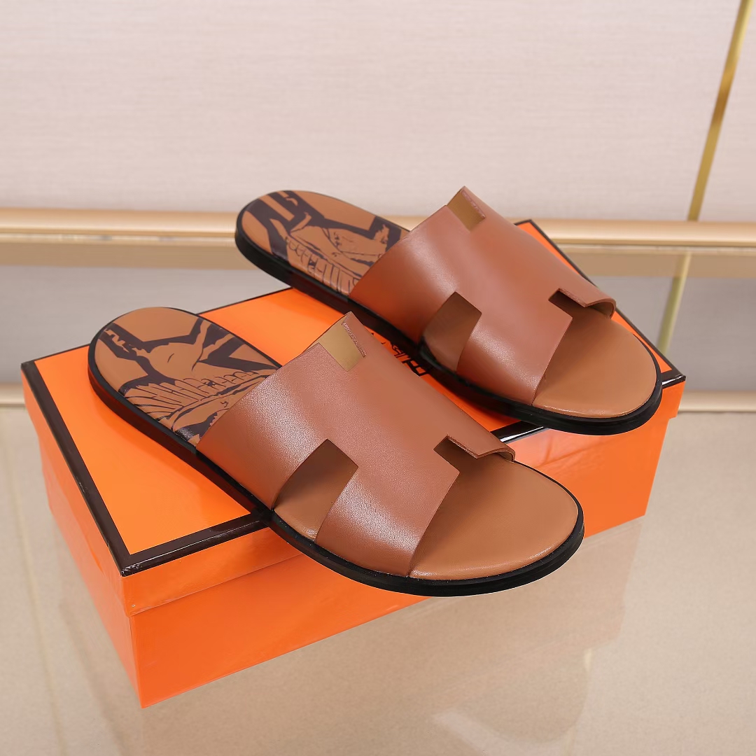 Hermes Slipper Lzmir in Brown