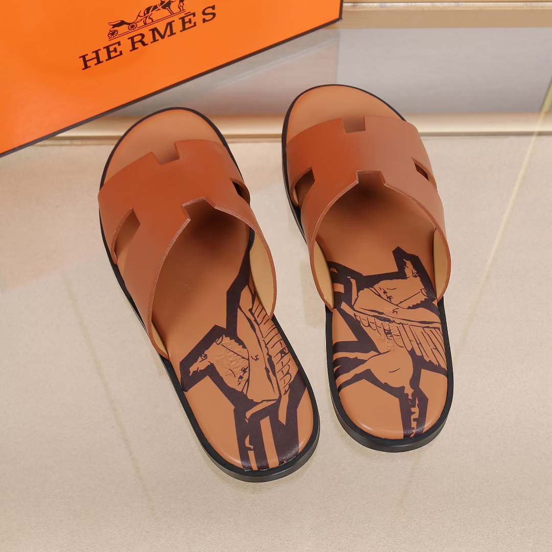 Hermes Slipper Lzmir in Brown