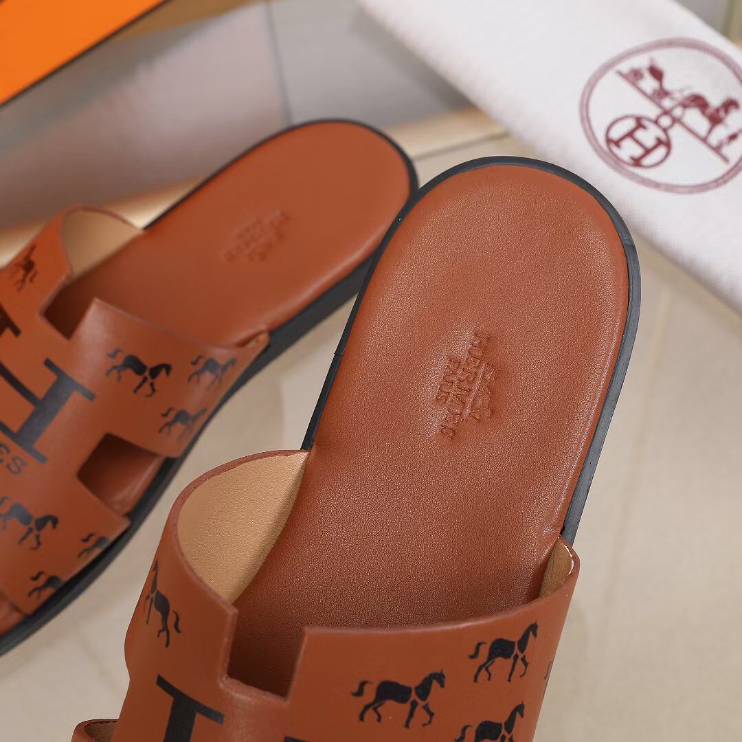 Hermes Slipper Lzmir in Brown