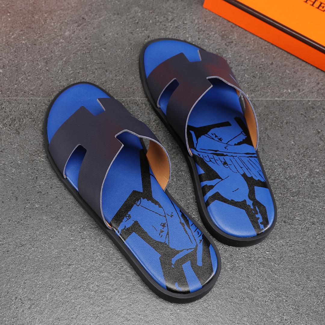 Hermes Slipper Lzmir in Blue