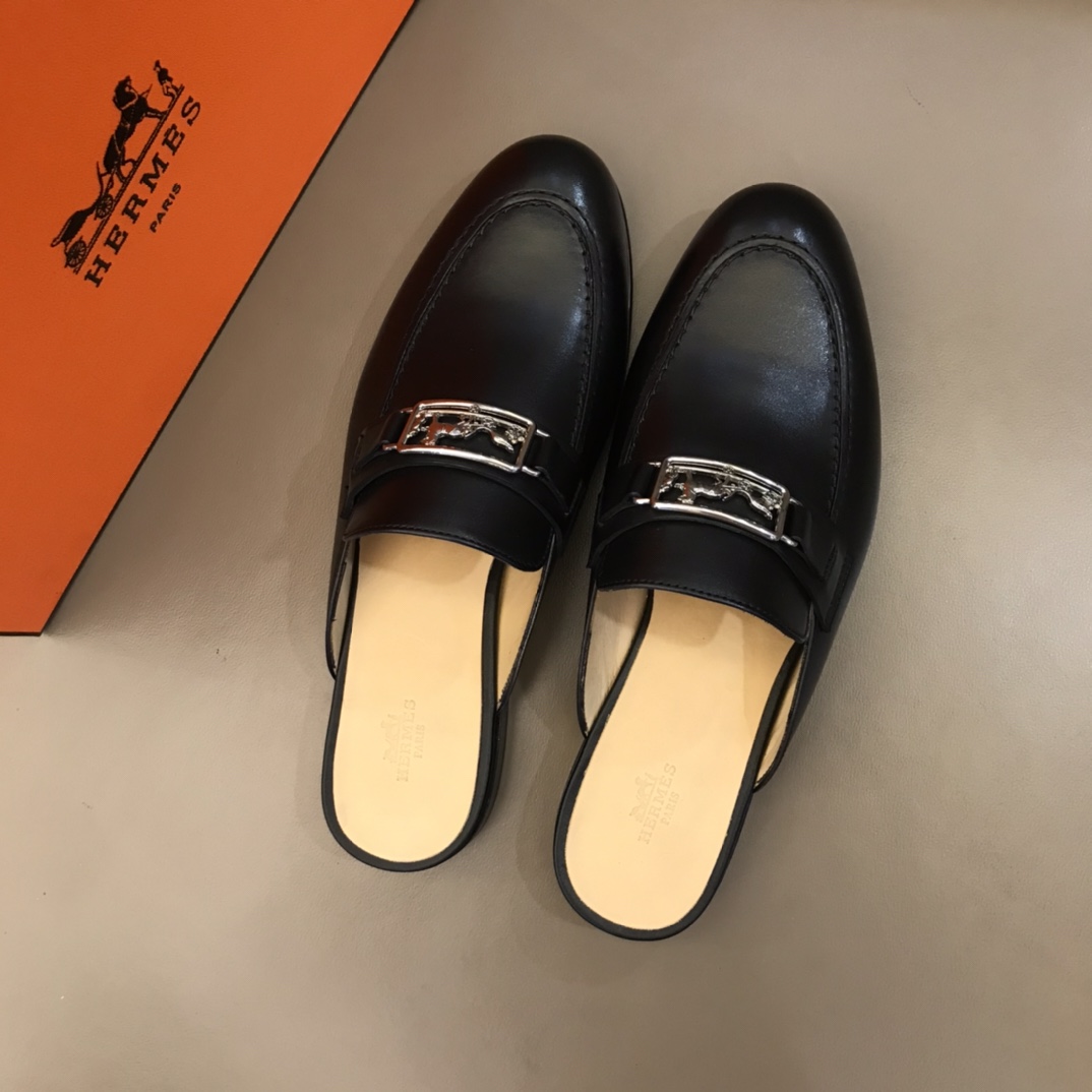 Hermes Sandal Paris in Black