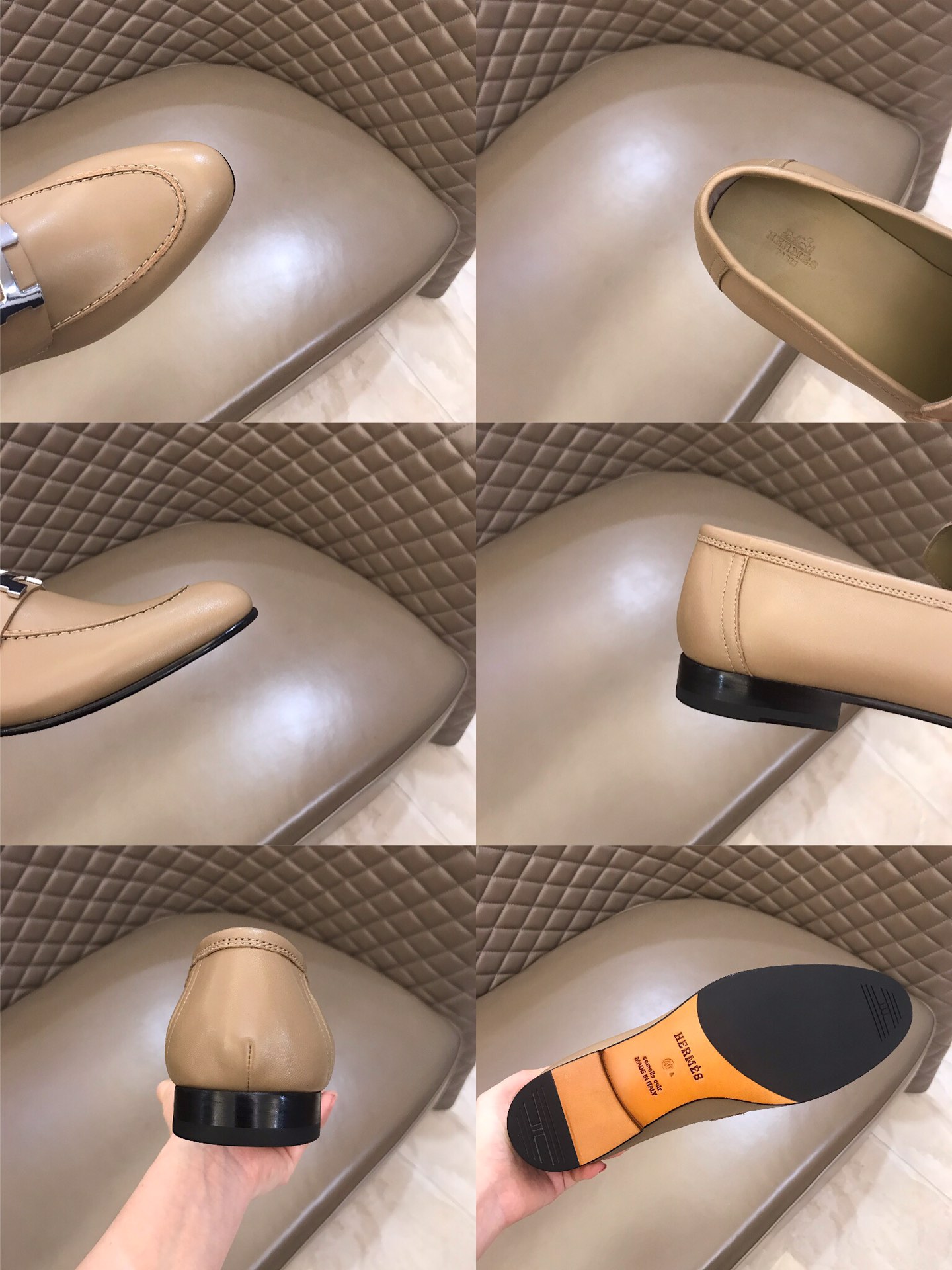 Hermes Loafer Paris in Cream