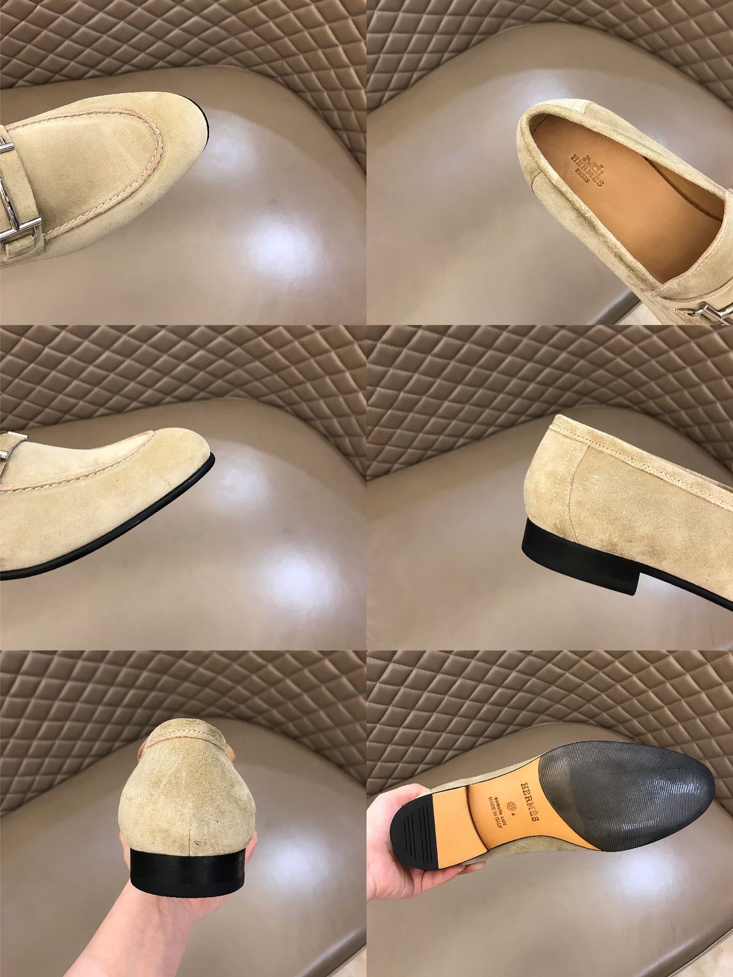 Hermes Loafer Paris in Cream