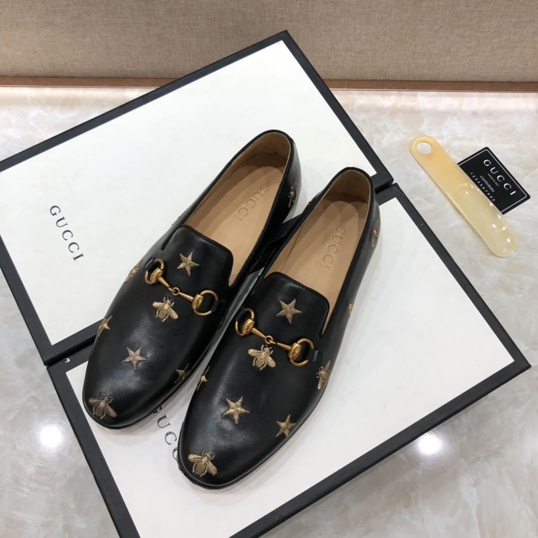 Gucci Star Bee Hoisebit Leather Loafer MS07509