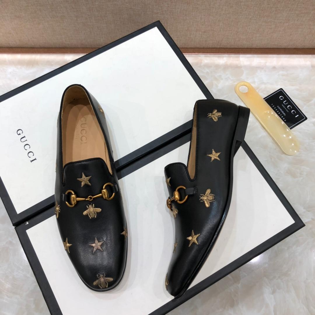 Gucci Star Bee Hoisebit Leather Loafer MS07509