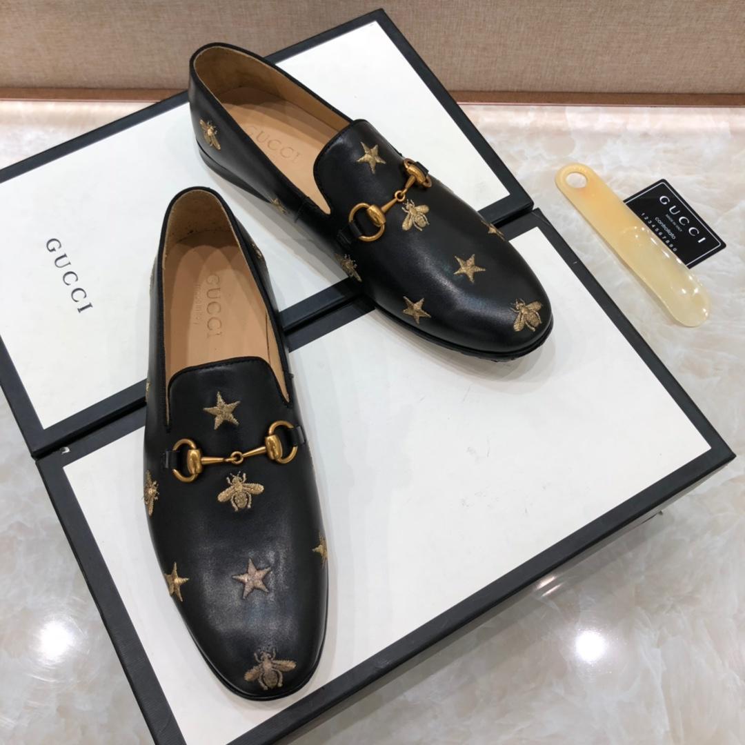 Gucci Star Bee Hoisebit Leather Loafer MS07509