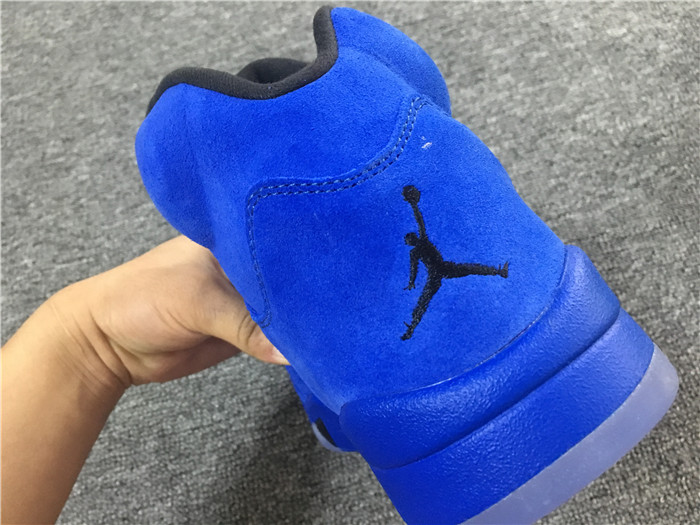 High Quality Air Jordan 5 Blue Suede Men Sneakers 89719BC37032