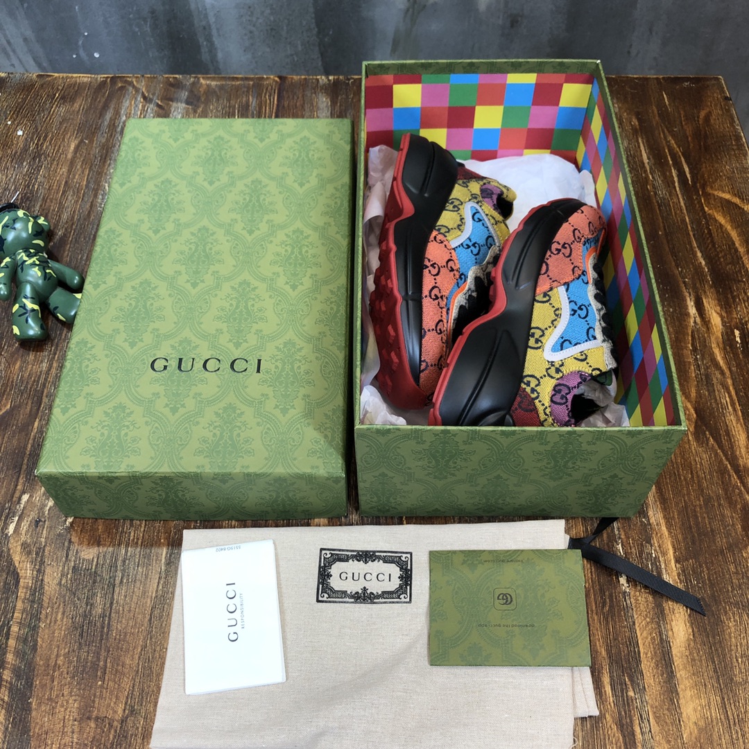 Gucci Sneaker Rhyton Vintage in Red with Black