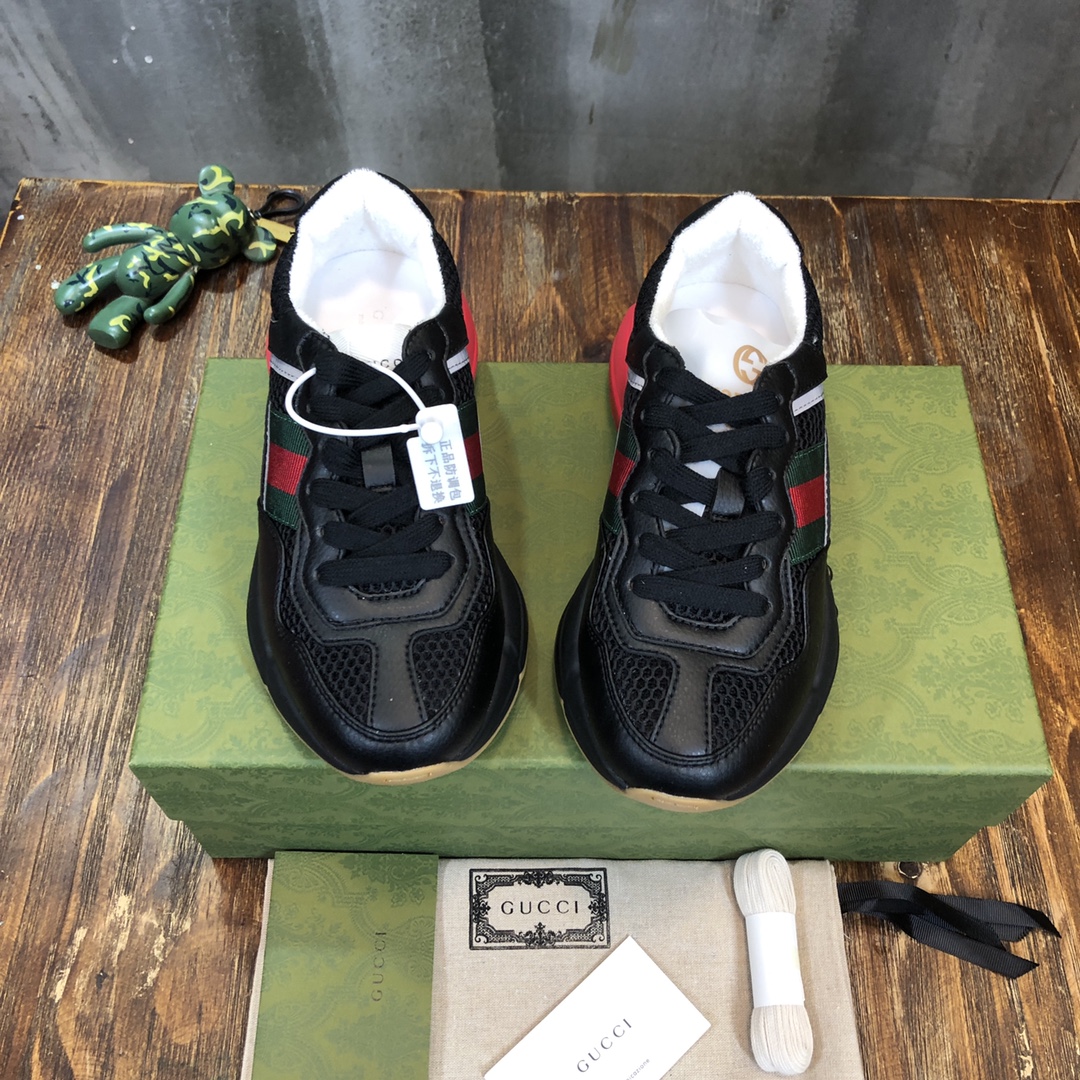 Gucci Sneaker Rhyton Vintage in Black with Red