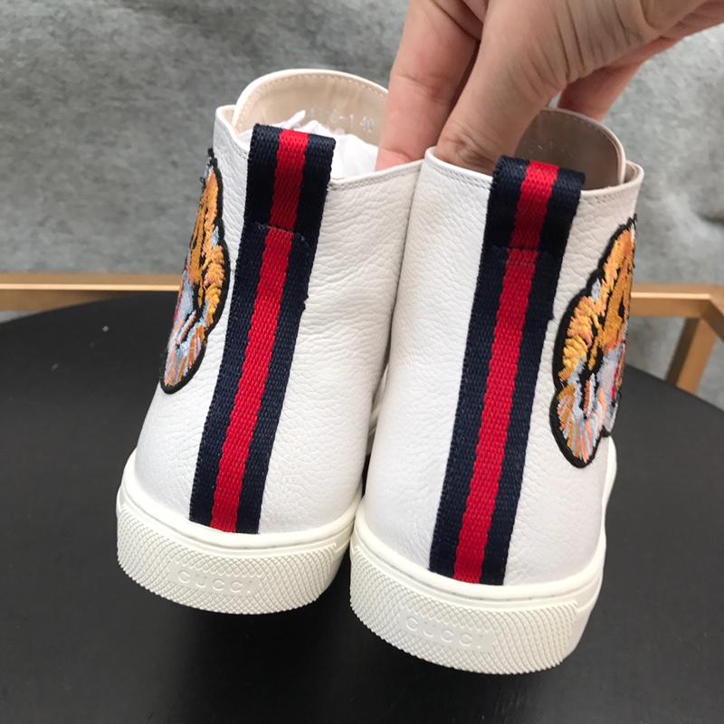 Gucci High Top High Quality Sneaker White and tiger embroidery withand white sole MS05019