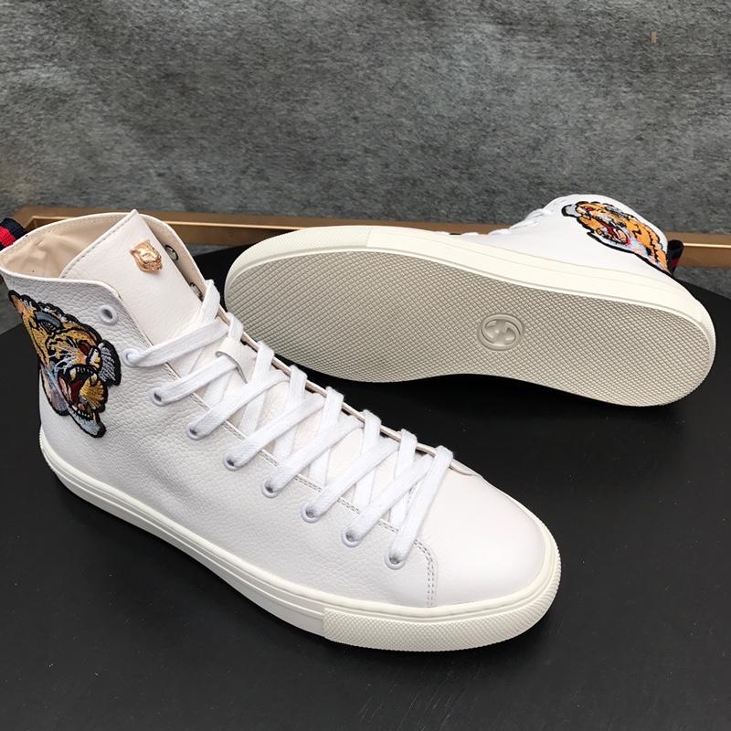 Gucci High Top High Quality Sneaker White and tiger embroidery withand white sole MS05019