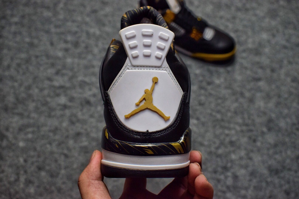 High Quality Air Jordan 4 "Wings" Black/Gold Medal White Sneakers 6D90F4390884