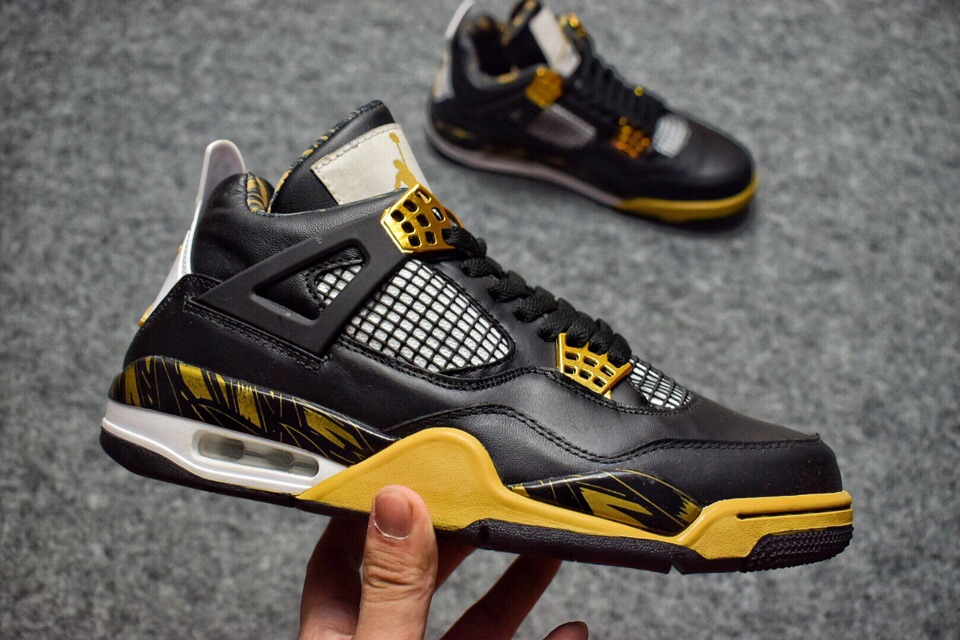 High Quality Air Jordan 4 "Wings" Black/Gold Medal White Sneakers 6D90F4390884