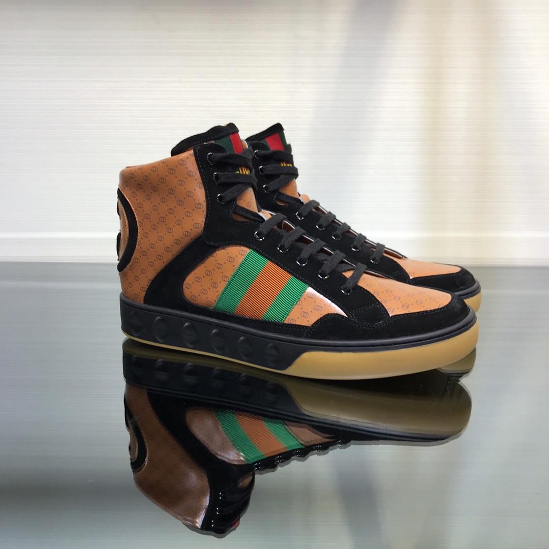 Gucci High Top High Quality Sneaker Brown and black suede with black sole MS05001