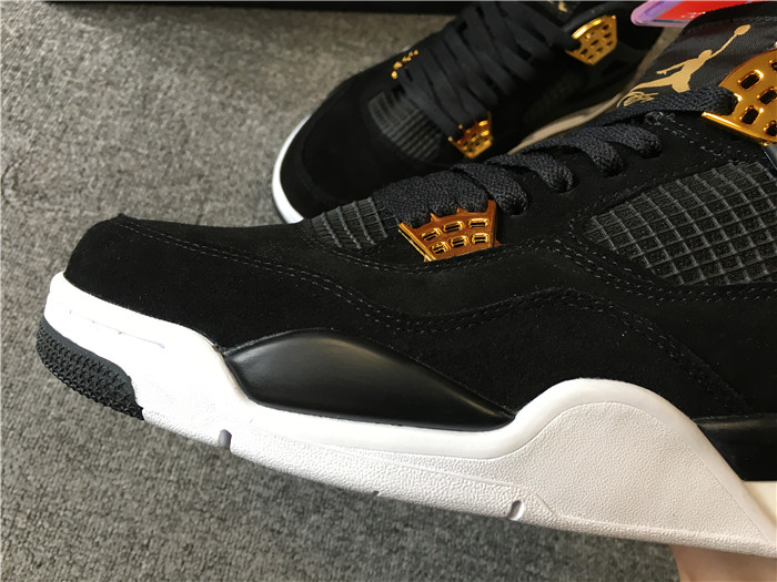 High Quality 2018 Air Jordan 4 Suede Royalty In Blak/Metallic Gold C8E69CE95D8E