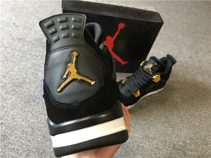 High Quality 2018 Air Jordan 4 Suede Royalty In Blak/Metallic Gold C8E69CE95D8E